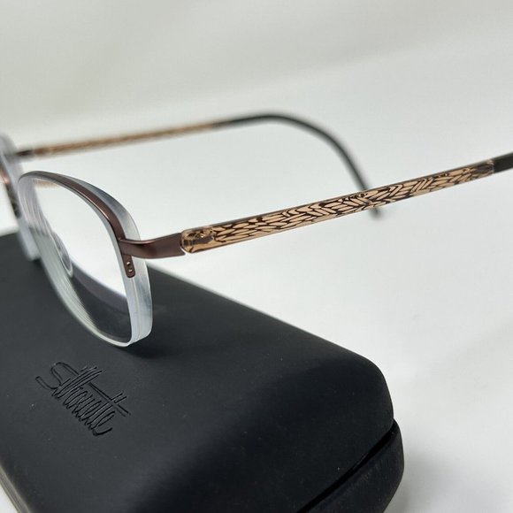 Silhouette 4453 40 6057 Titanium Brown Half Rim Eyeglasses Frames 52-18 140 - Picture 4 of 13